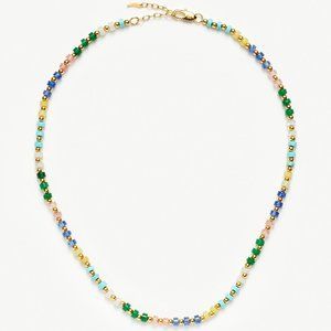 BNWOT Missoma Short Beaded Necklace NEVER WORN in 18ct Gold Multi Pastel Beaded